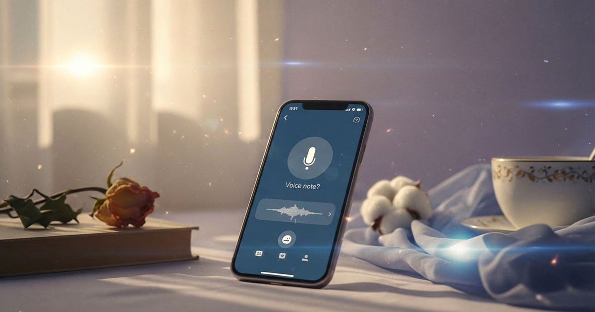 Voice search optimization concept showing smartphone responding to a spoken search query.